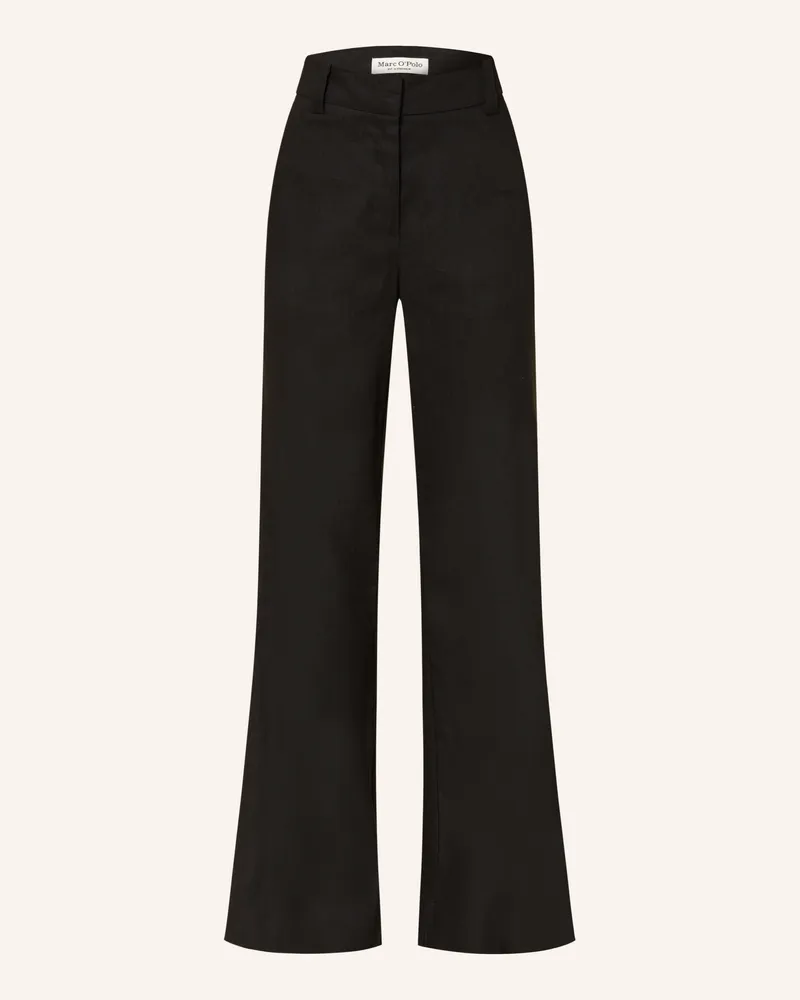 Marc O'Polo Hose Mit Leinen schwarz Schwarz
