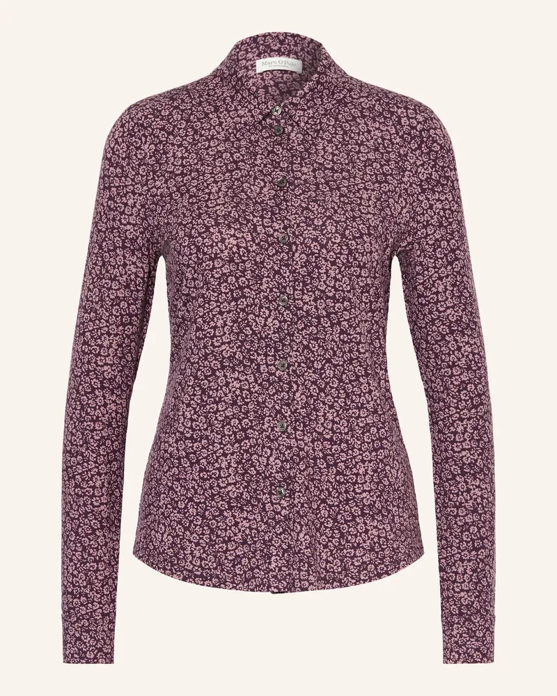 Marc O'Polo Hemdbluse Aus Jersey rot Dunkellila