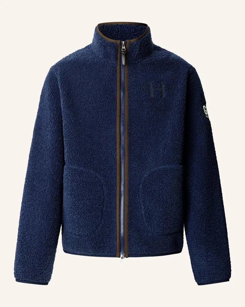 Hackett Sweatshirt Heritage Teddy Flc Fz blau Blau