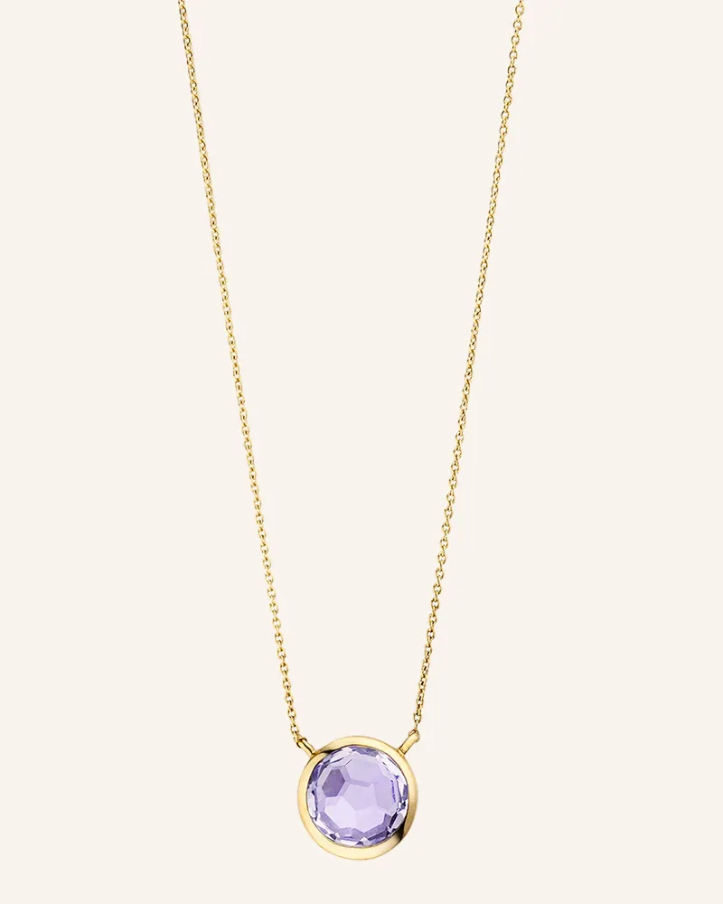 Leaf Halskette AMETHYST aus 14 Karat Gelbgold Gold
