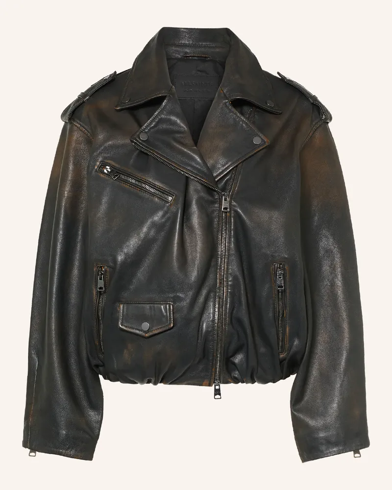 AllSaints Lederjacke Samina schwarz Schwarz