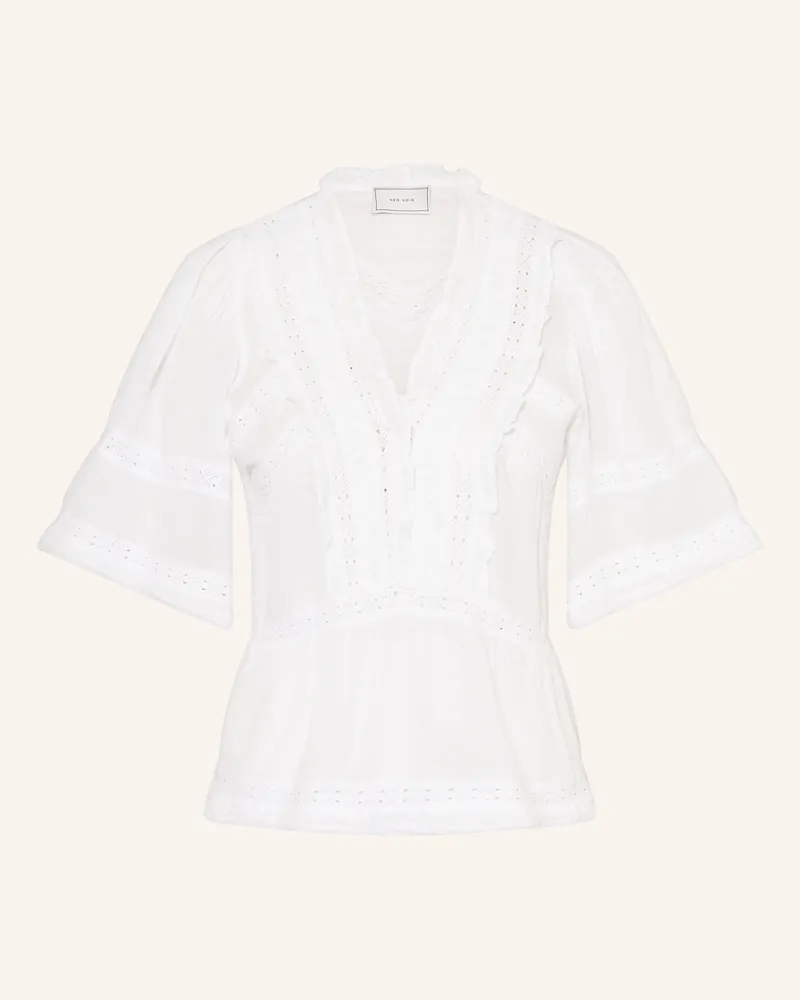 Neo Noir Blusenshirt EVIENNE mit Rüschen Weiss