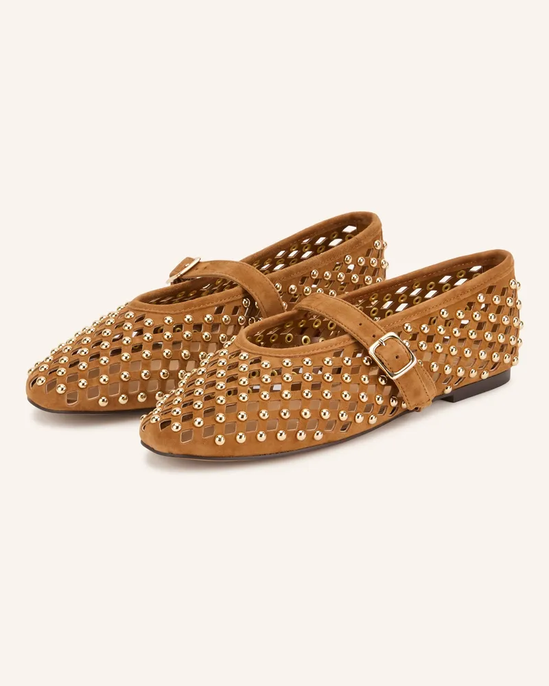 Inuovo Mary-Jane-Ballerinas Mit Nieten braun Camel