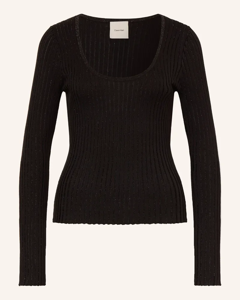 Calvin Klein Pullover Mit Glitzergarn schwarz Schwarz