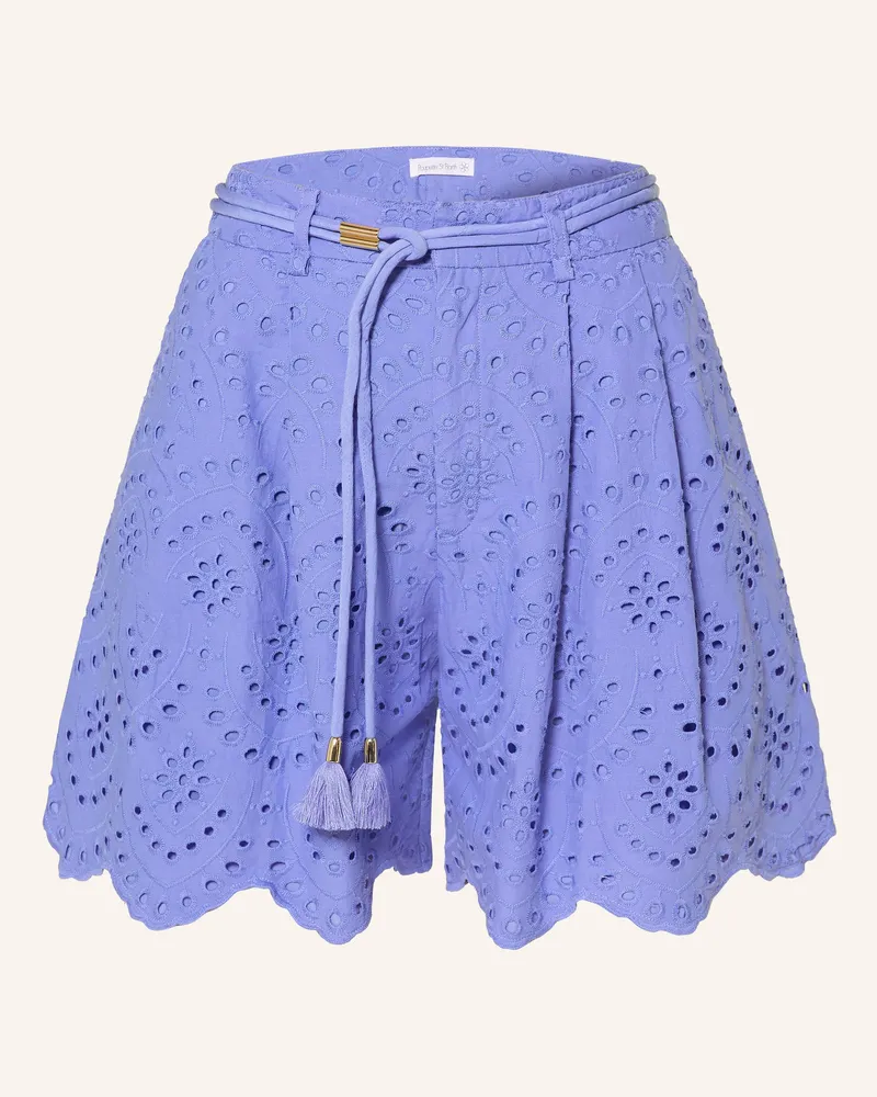 Poupette St Barth Shorts Chantal Aus Lochspitze blau Blau