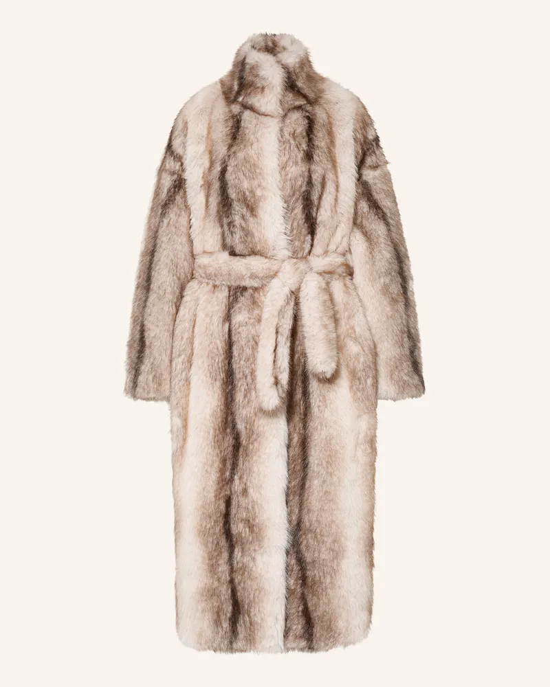 FRANKIE Shop Kunstfell-Mantel Ravello grau Hellbraun
