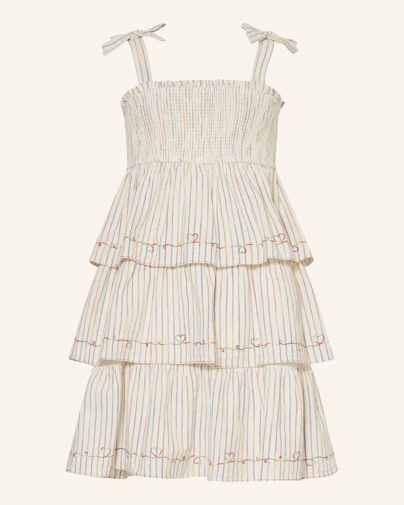 Zimmermann Cold-Shoulder-Kleid Mit Volants weiss Creme