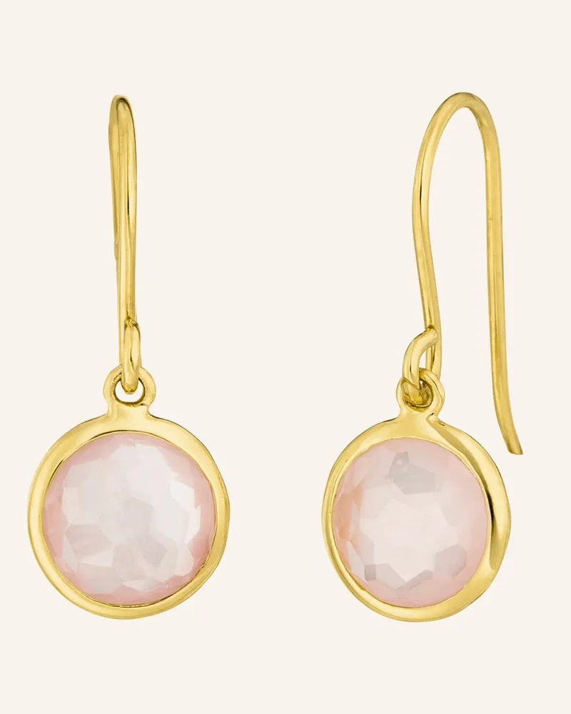 Leaf Ohrhänger Rosenquarz Aus 14 Karat Gelbgold gold Gold