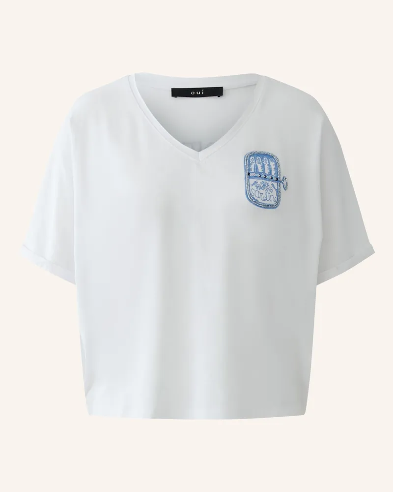 Oui  T-Shirt weiss Weiss