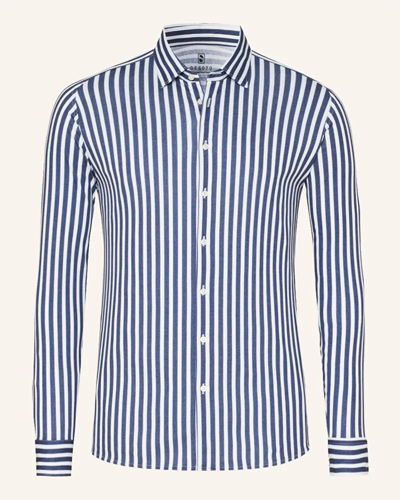 DESOTO Jerseyhemd Slim Fit blau Dunkelblau