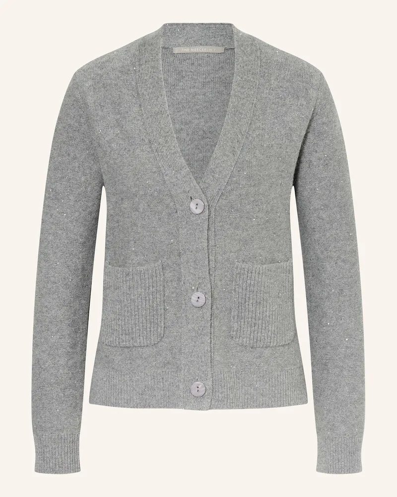 (THE MERCER) N.Y. Strickjacke aus Cashmere mit Pailletten Grau