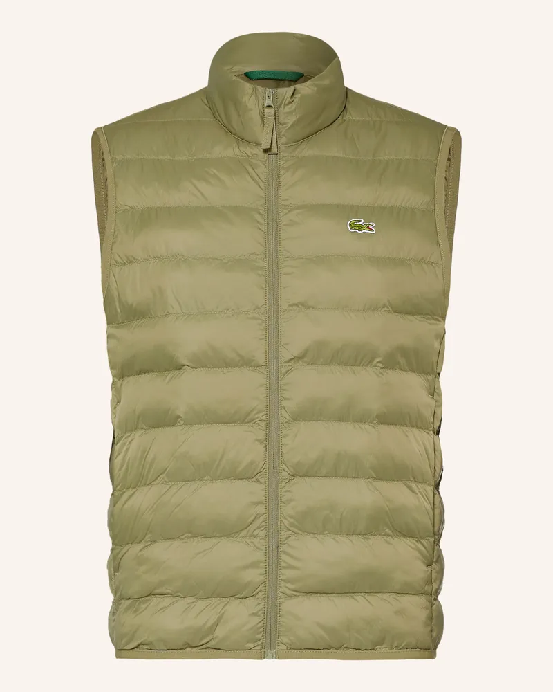 Lacoste Steppweste gruen Oliv