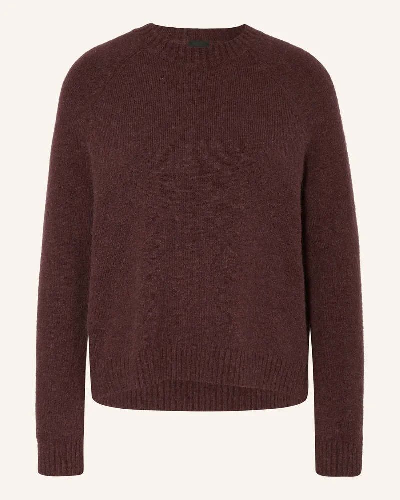 HUGO BOSS Pullover FEBISAN mit Alpaka Dunkelrot
