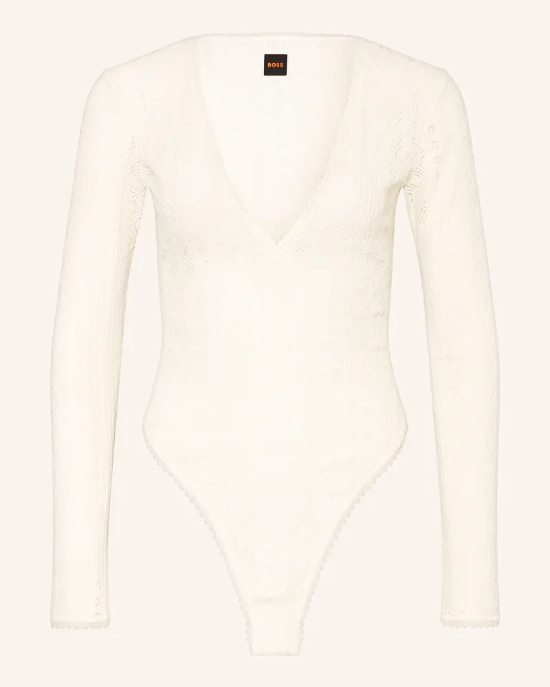 HUGO BOSS Spitzenbody Ikylia weiss Ecru