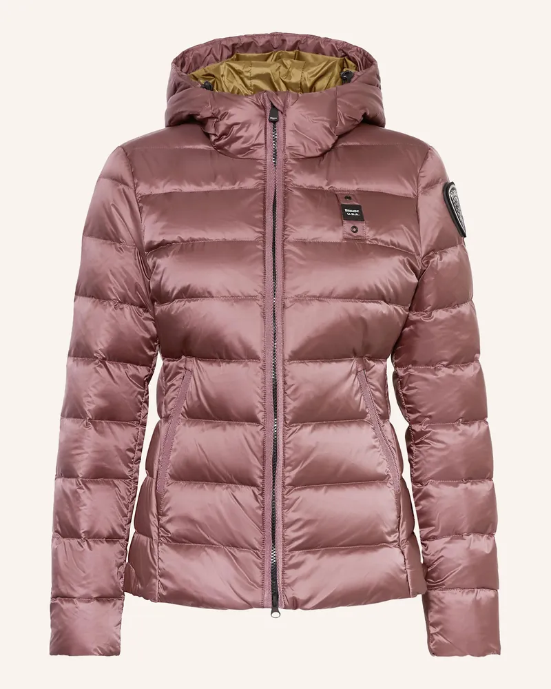 Blauer Daunenjacke Dunkelrot