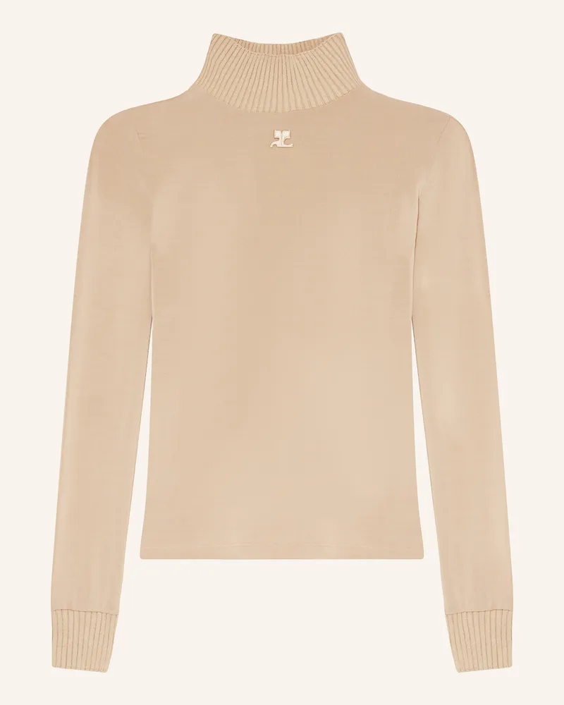 Courrèges Longsleeve aus Mesh Beige