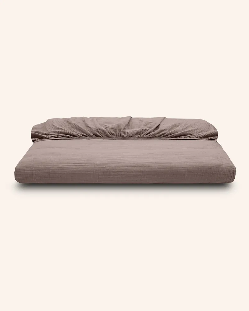 ROYFORT Spannbettlaken MUSSELIN Taupe