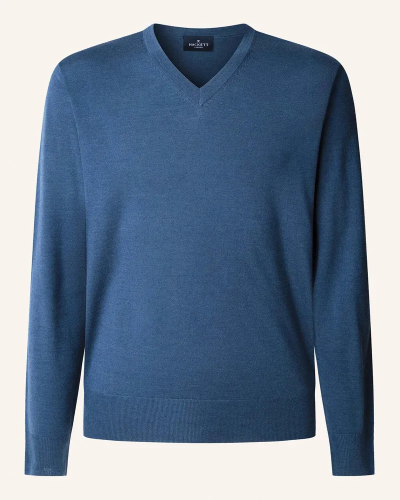 Hackett Pullover GMD MERINO SILK VNECK Dunkelblau