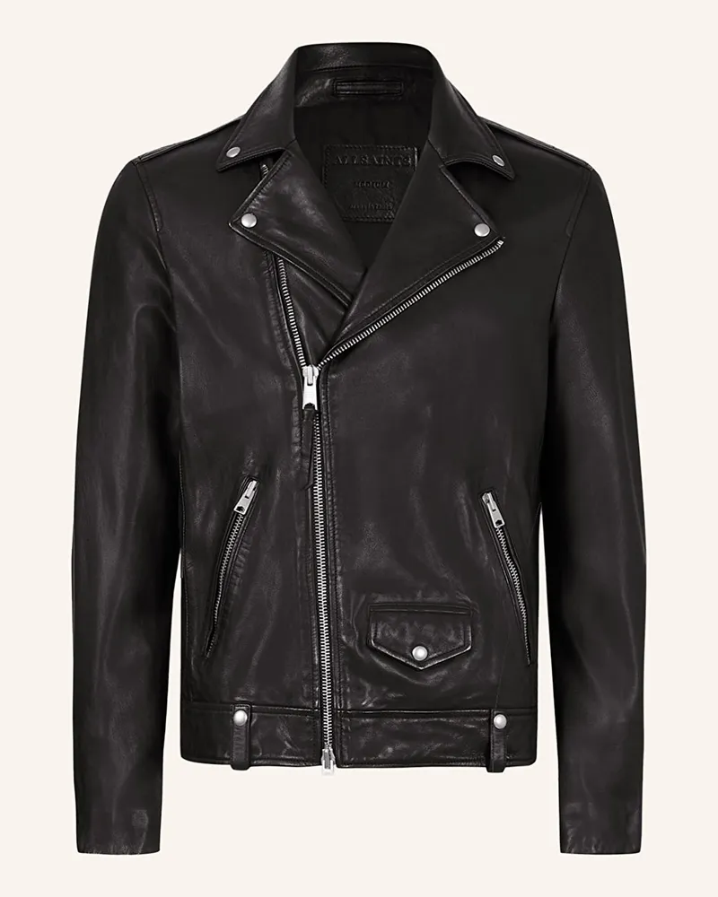 AllSaints Lederjacke MILO BIKER Schwarz
