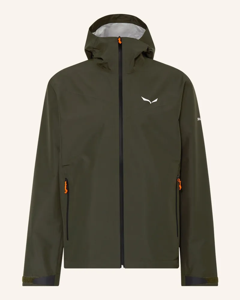 Salewa Regenjacke PUEZ AQUA POWERTEX Gruen