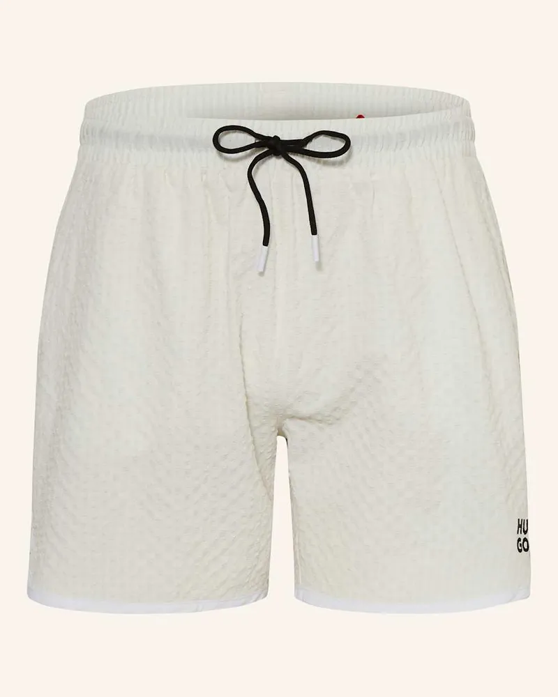 HUGO BOSS Badeshorts CHAFFLE Weiss