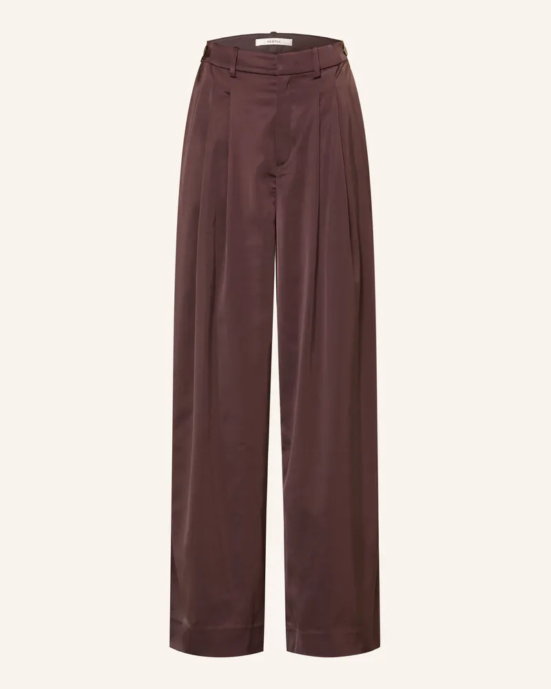 Gestuz Marlenehose Gzelva Aus Satin lila Dunkelbraun