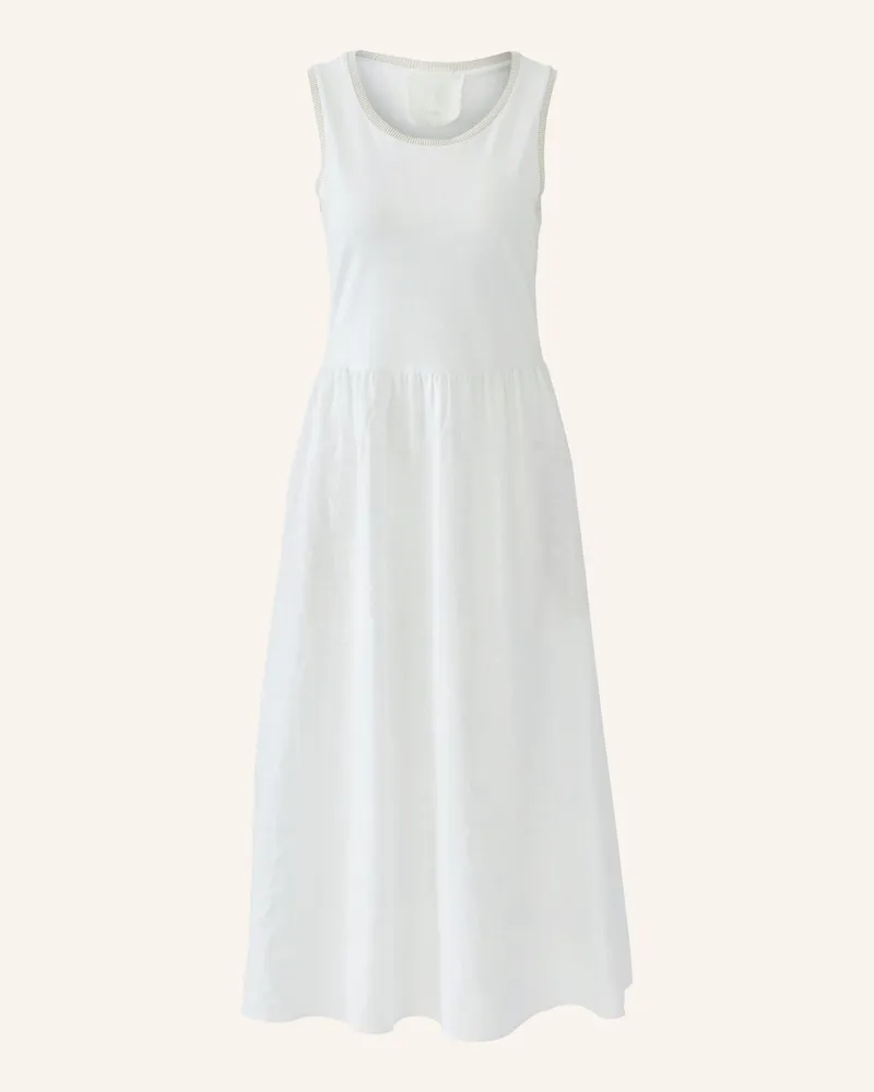 Oui  Kleid Im Materialmix Mit Leinen weiss Weiss