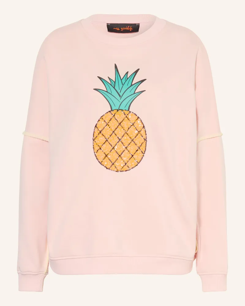 Miss Goodlife Oversized-Sweatshirt Mit Pailletten rosa Rosé