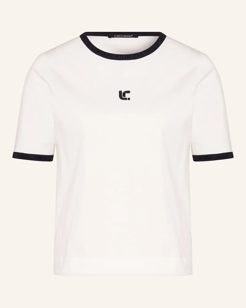 Luisa Cerano T-Shirt Mit Pailletten weiss Weiss