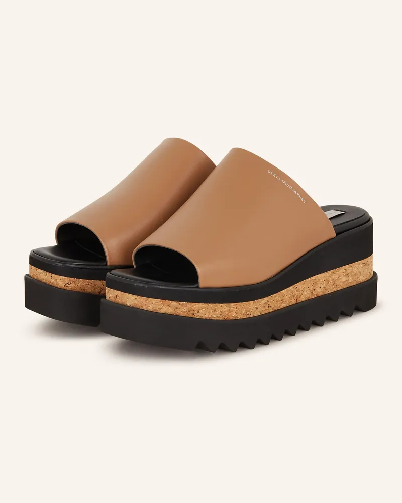 Stella McCartney Plateau-Pantoletten SNEAKELYSE Beige