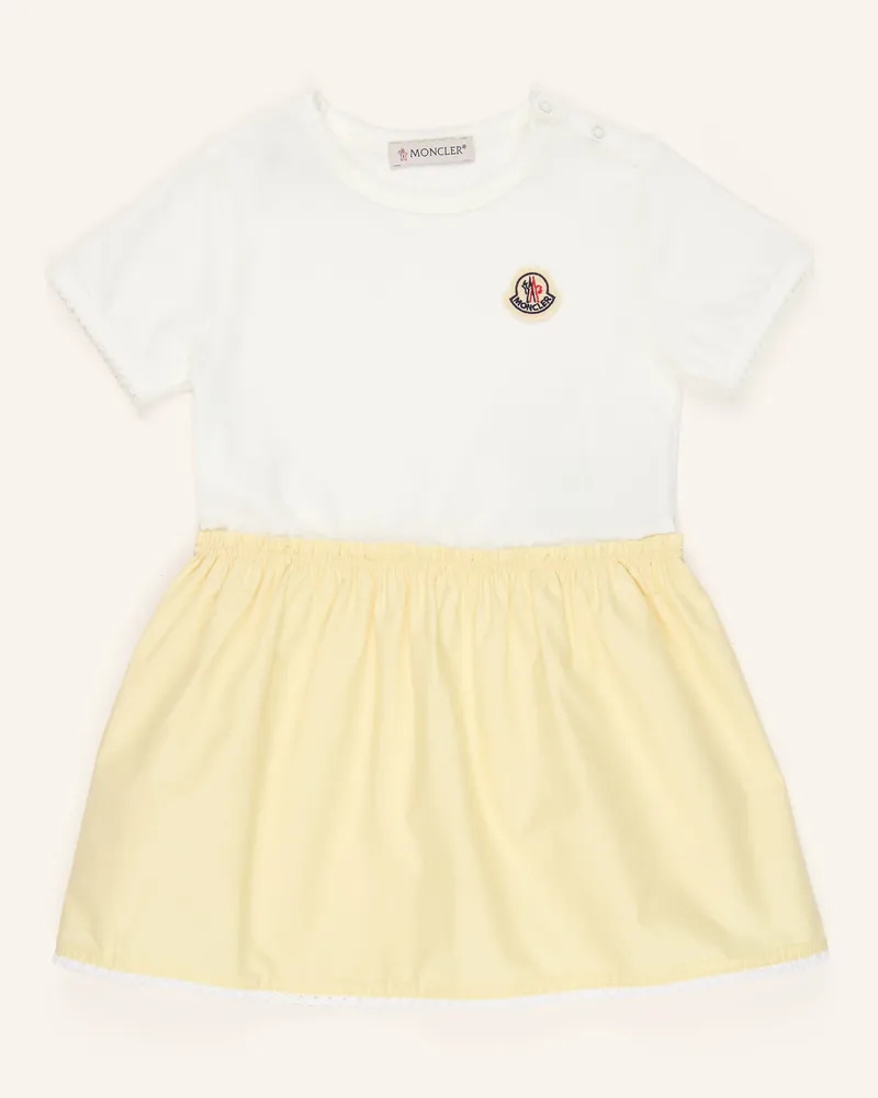 Moncler Kleid im Materialmix Weiss