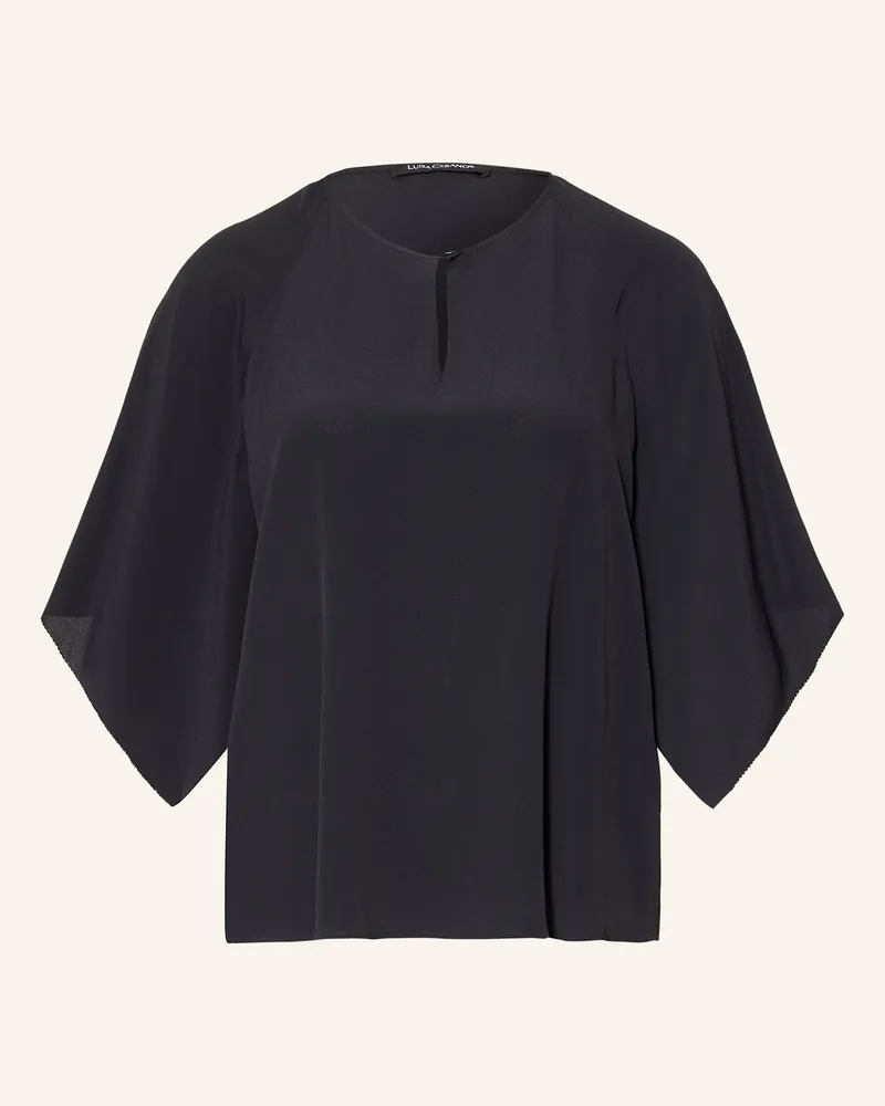 Luisa Cerano Blusenshirt mit Seide und 3/4-Arm Dunkelblau