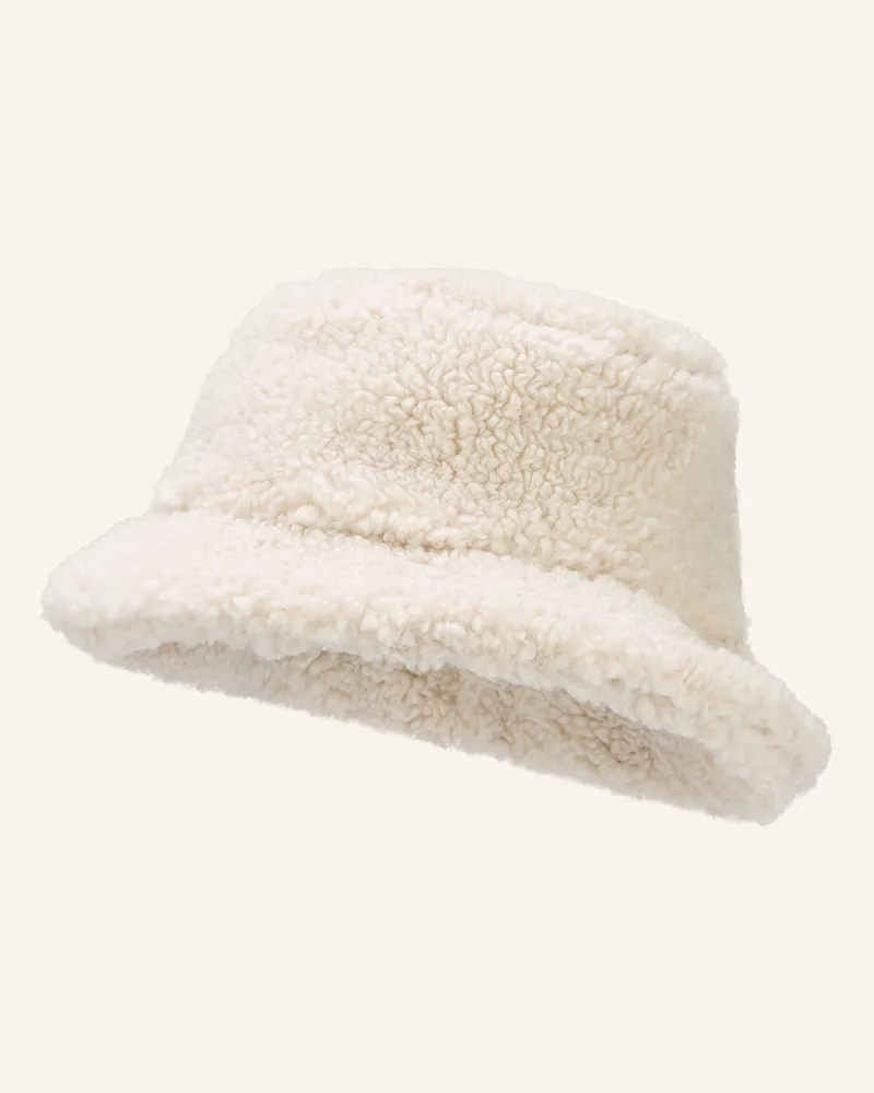 RINO & PELLE Bucket-Hat aus Teddyfell Creme