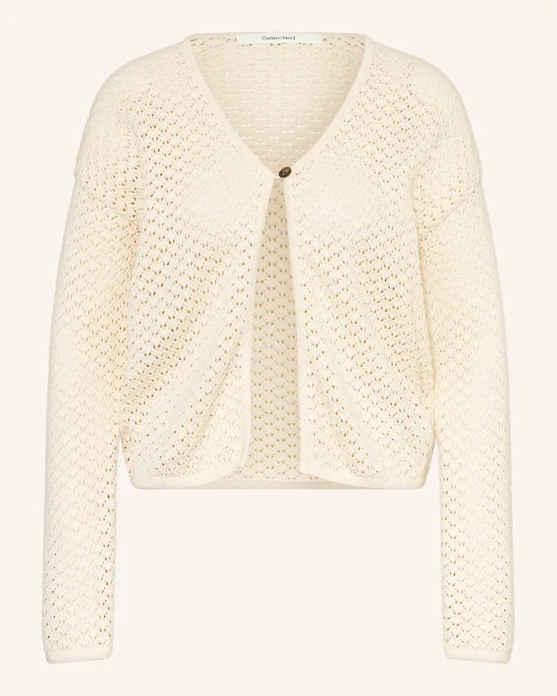 Selected Strickjacke Creme