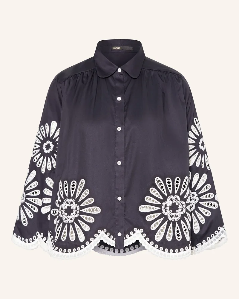 Maje Bluse mit Spitze Dunkelblau