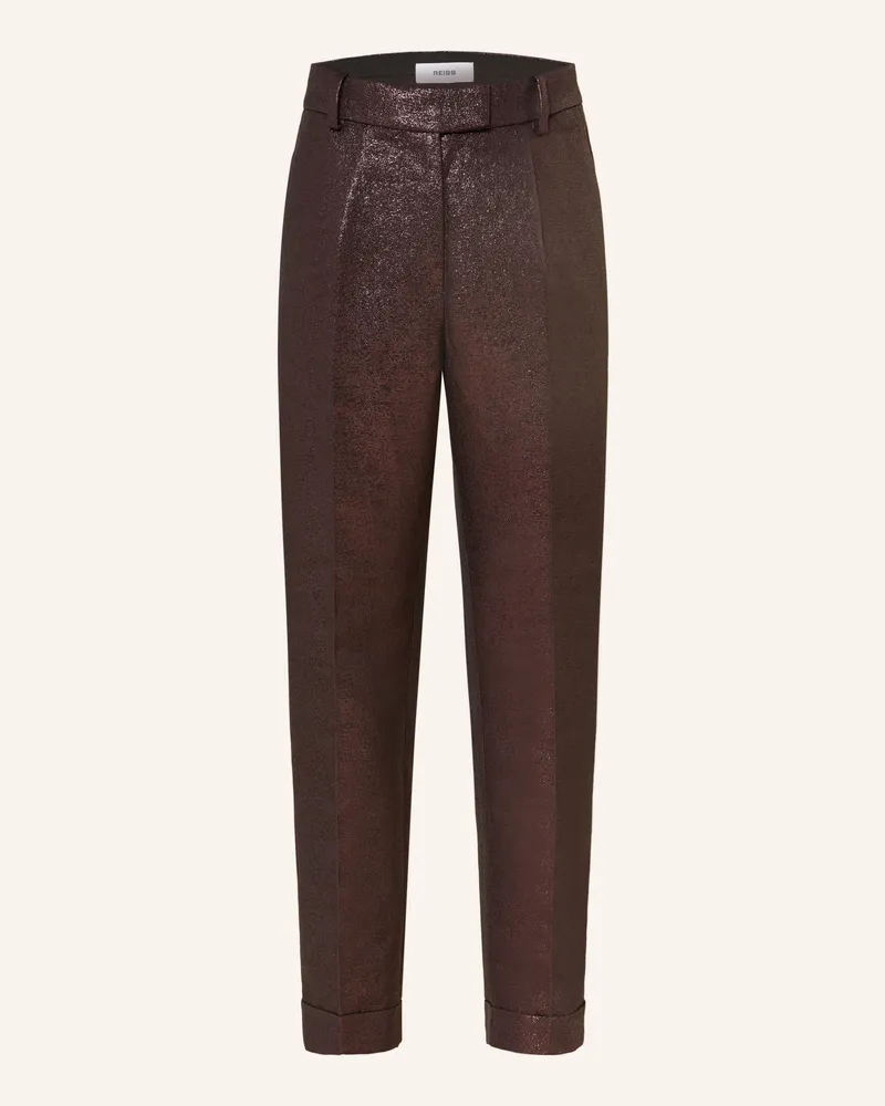 Reiss Hose SIENNA mit Glitzergarn Dunkelbraun