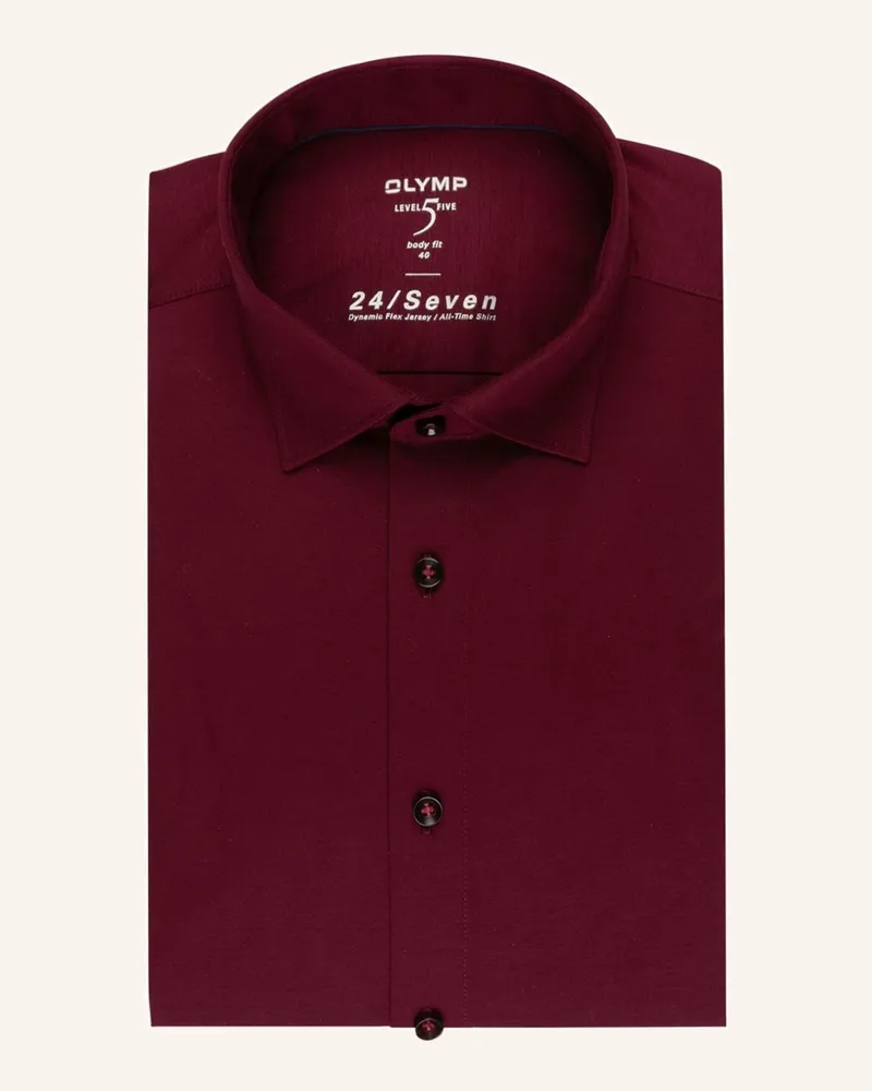 Olymp Jerseyhemd Level Five 24/Seven Body Fit rot Dunkelrot