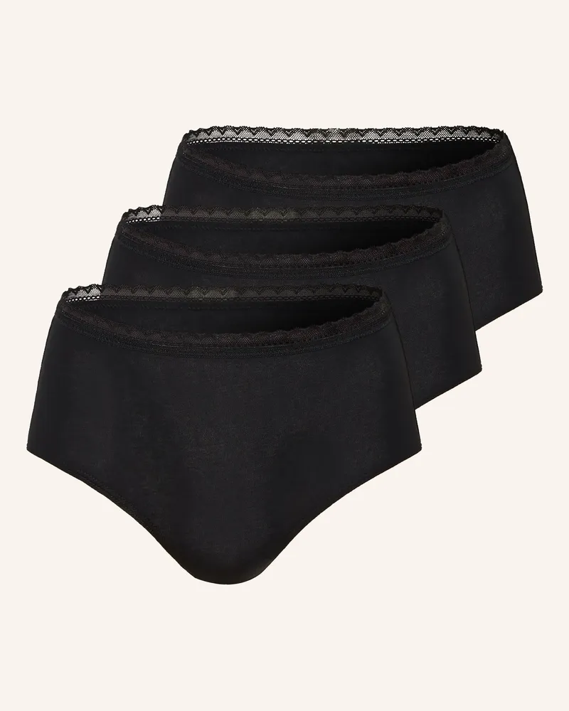 Schiesser 3er-Pack Slips Modern Multipacks schwarz Schwarz