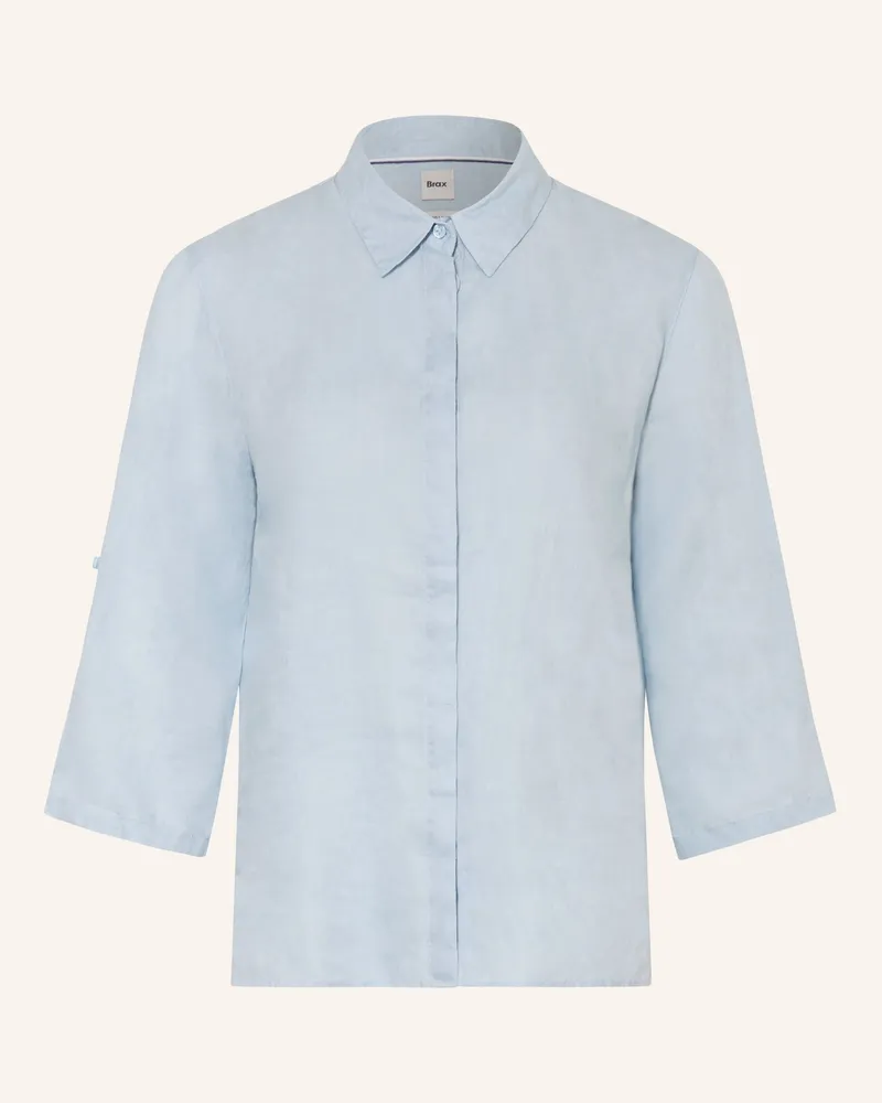 Brax Hemdbluse VICKI aus Leinen mit 3/4-Arm Hellblau