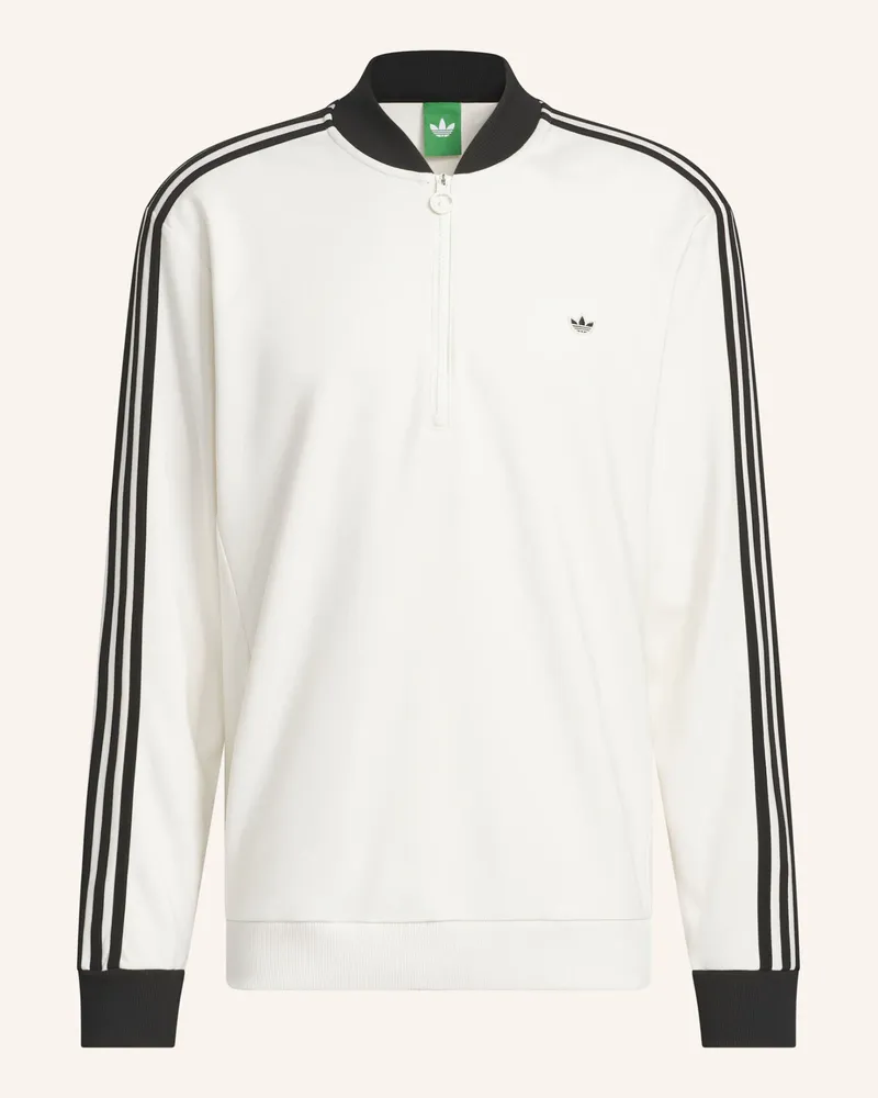 adidas Originals 3-Streifen 1/4 Zip Sweatshirt weiss Weiss