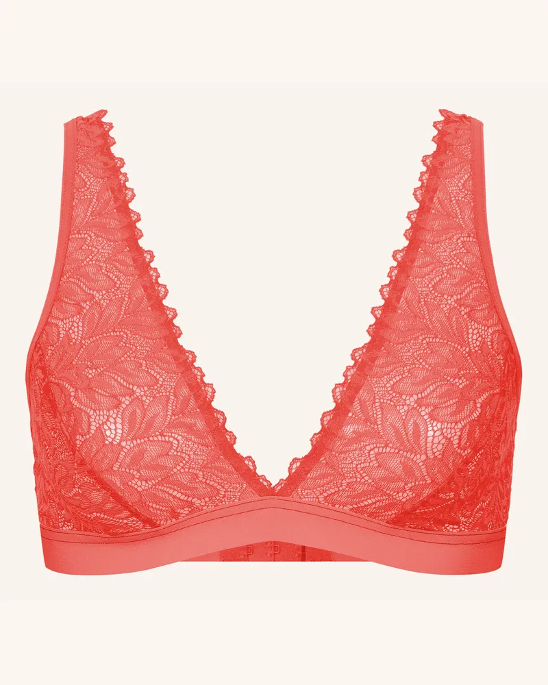 Ehrlich Textil Dreamy Lace Bügelloser Plunge Bh Große Cups Mittlerer Halt Aus Nachhaltiger Spitze - Verstellbare Träger orange Orange