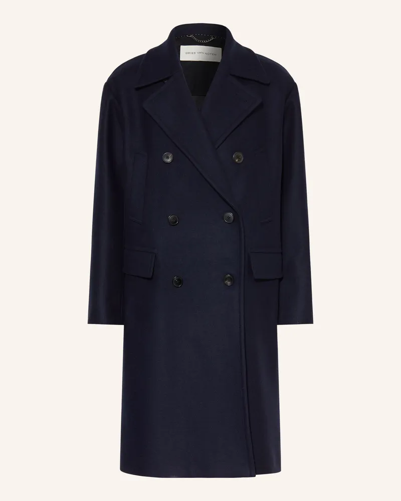 Dries van Noten Wollmantel blau Dunkelblau