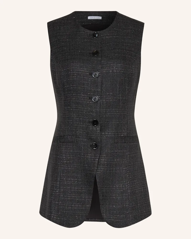 Mrs & HUGS Tweed-Weste Mit Glitzergarn grau Dunkelgrau