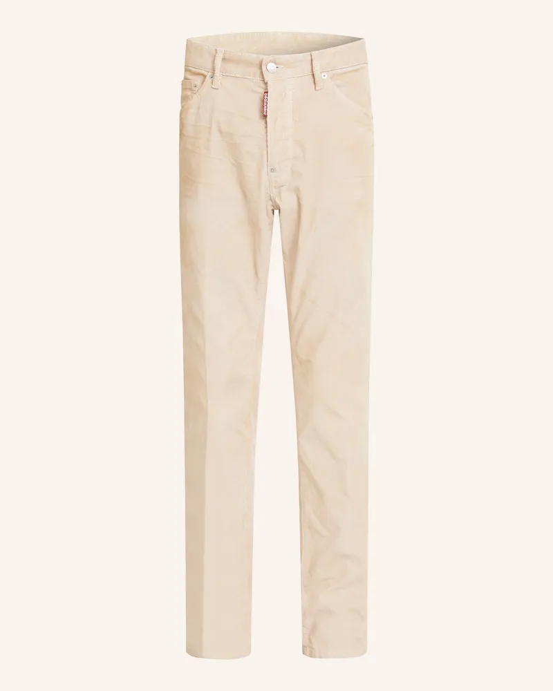 Dsquared2 Cordhose Straight Fit beige Hellbraun