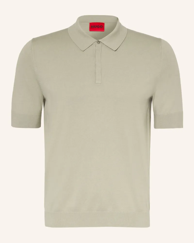 HUGO BOSS Strick-Poloshirt San Peter gruen Hellgrün