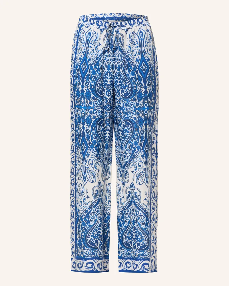 Mrs & HUGS Marlenehose mit Seide Blau