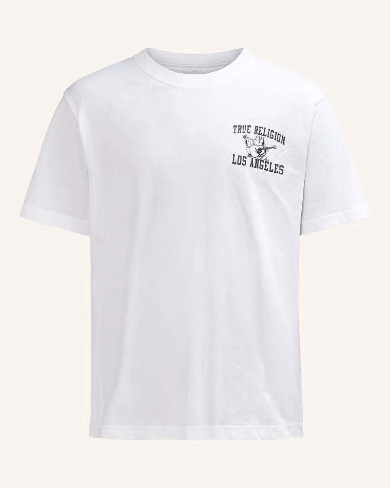 True Religion T-Shirt Print Buddha weiss Weiss