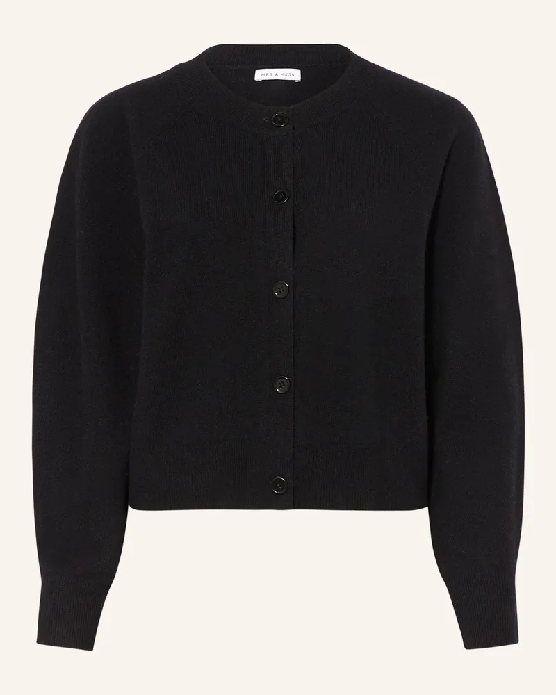 Mrs & HUGS Strickjacke Aus Cashmere schwarz Schwarz