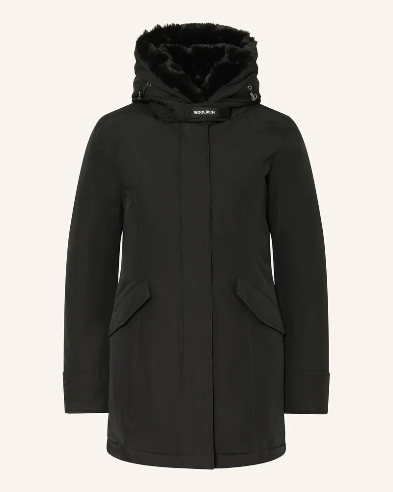 Woolrich Daunenjacke BEAKER mit Kunstpelz Schwarz