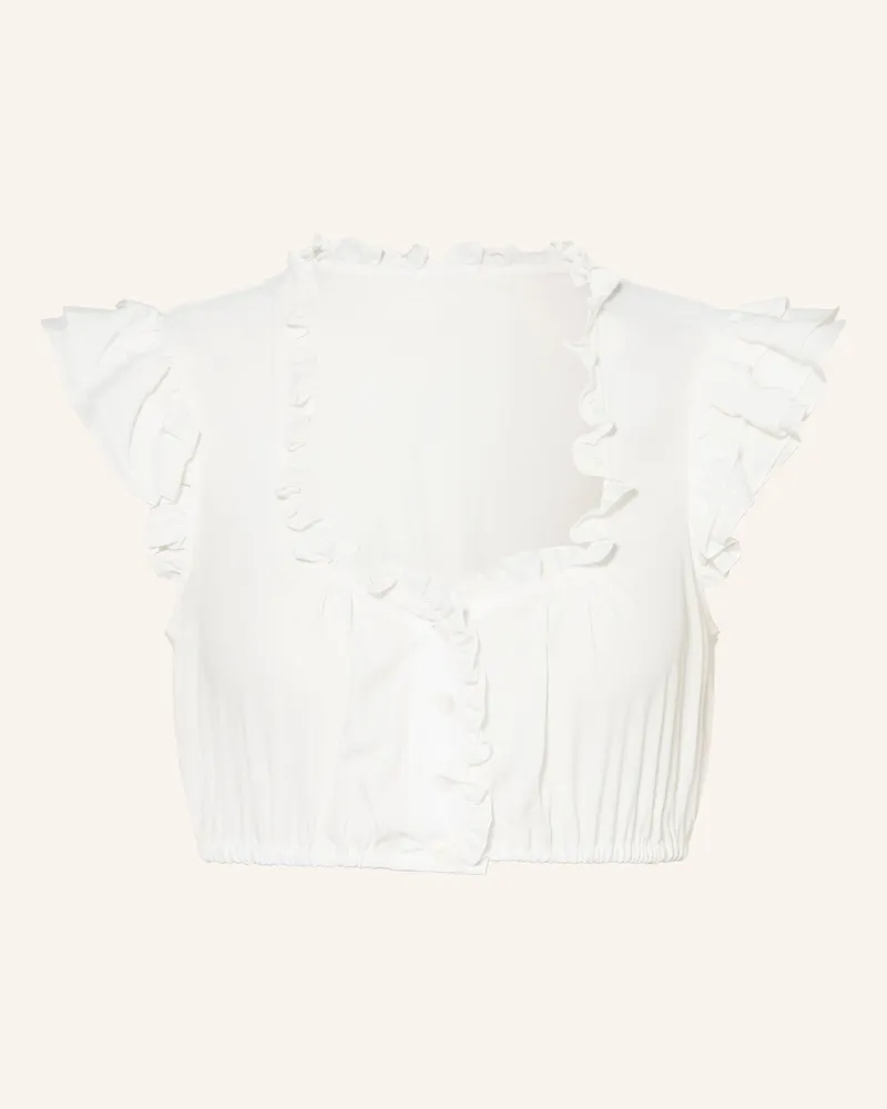 Wallmann Dirndlbluse Mit Rüschen weiss Weiss